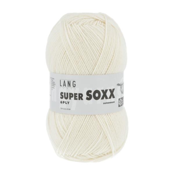 Lang Super Soxx Sockenwolle 6-Fach superwash Fb.94 Wollweiß uni